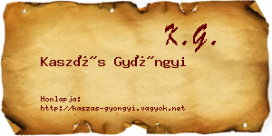 Kaszás Gyöngyi névjegykártya